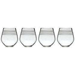 kate spade new york Library Stripe Stemless Wine Glasses, Set of 4